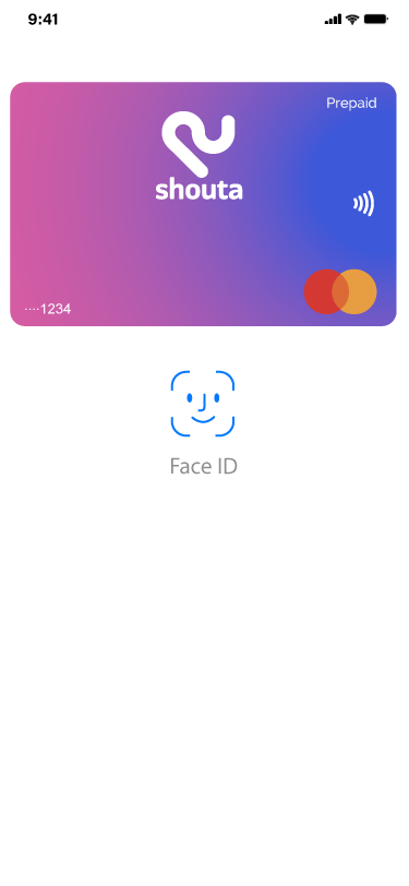 Phone featuring a digital Shouta Mastercard gift card